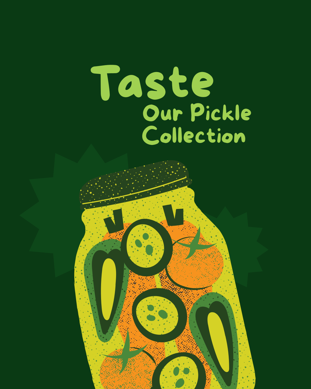 Green and Yellow Playful Pickle Collection Instagram Post